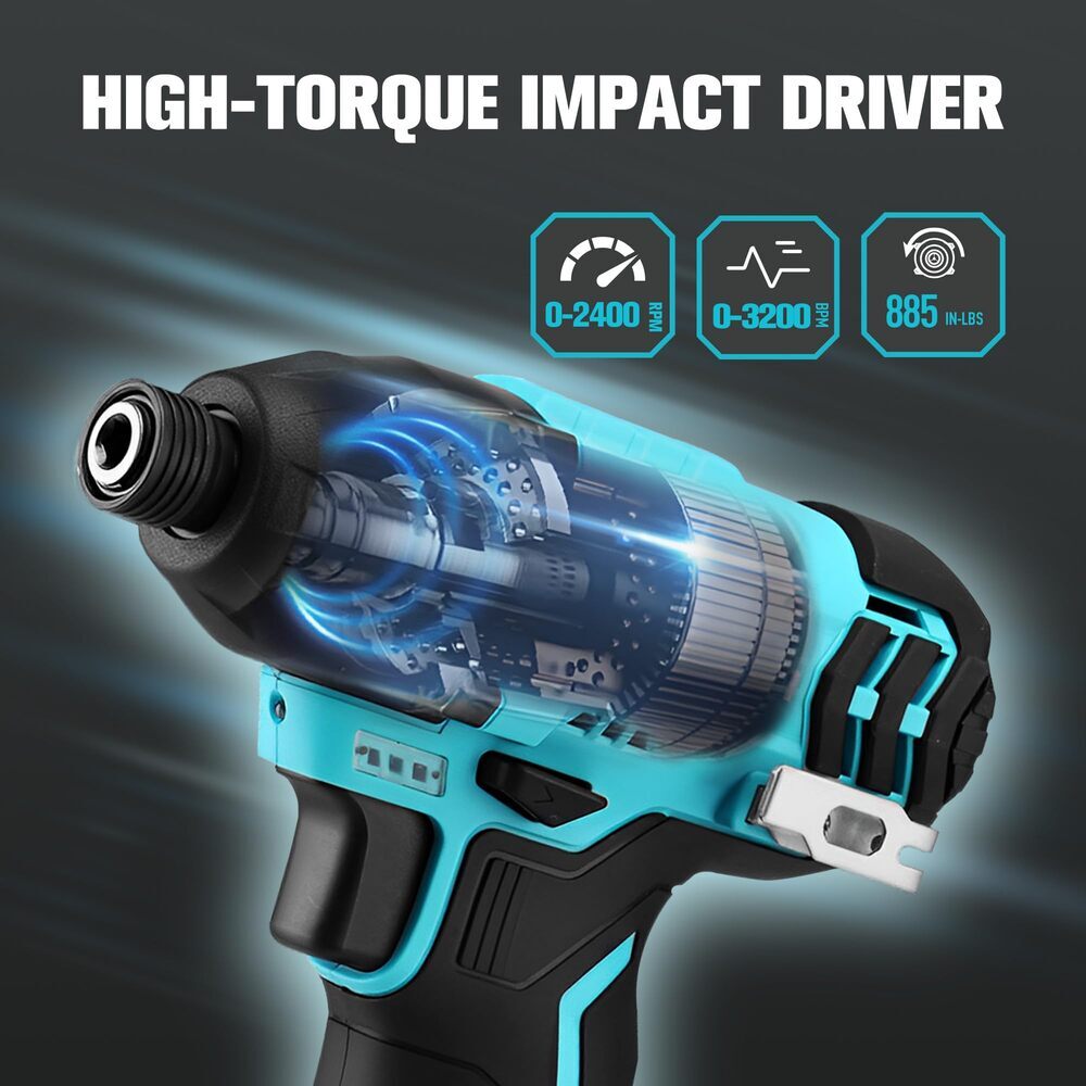 DURATECH 12V Cordless Impact Driver High Torque & Adjustable Speed Great Gift
