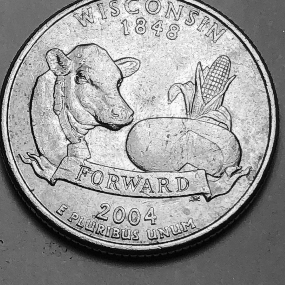 2004 P Wisconsin Statehood quarter circulated
