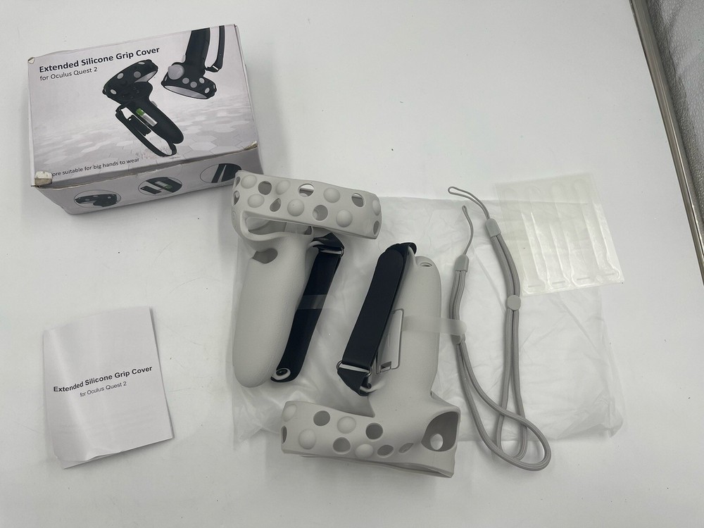 NEW Extended Silicone Grip Covers For Oculus Quest 2 Gray