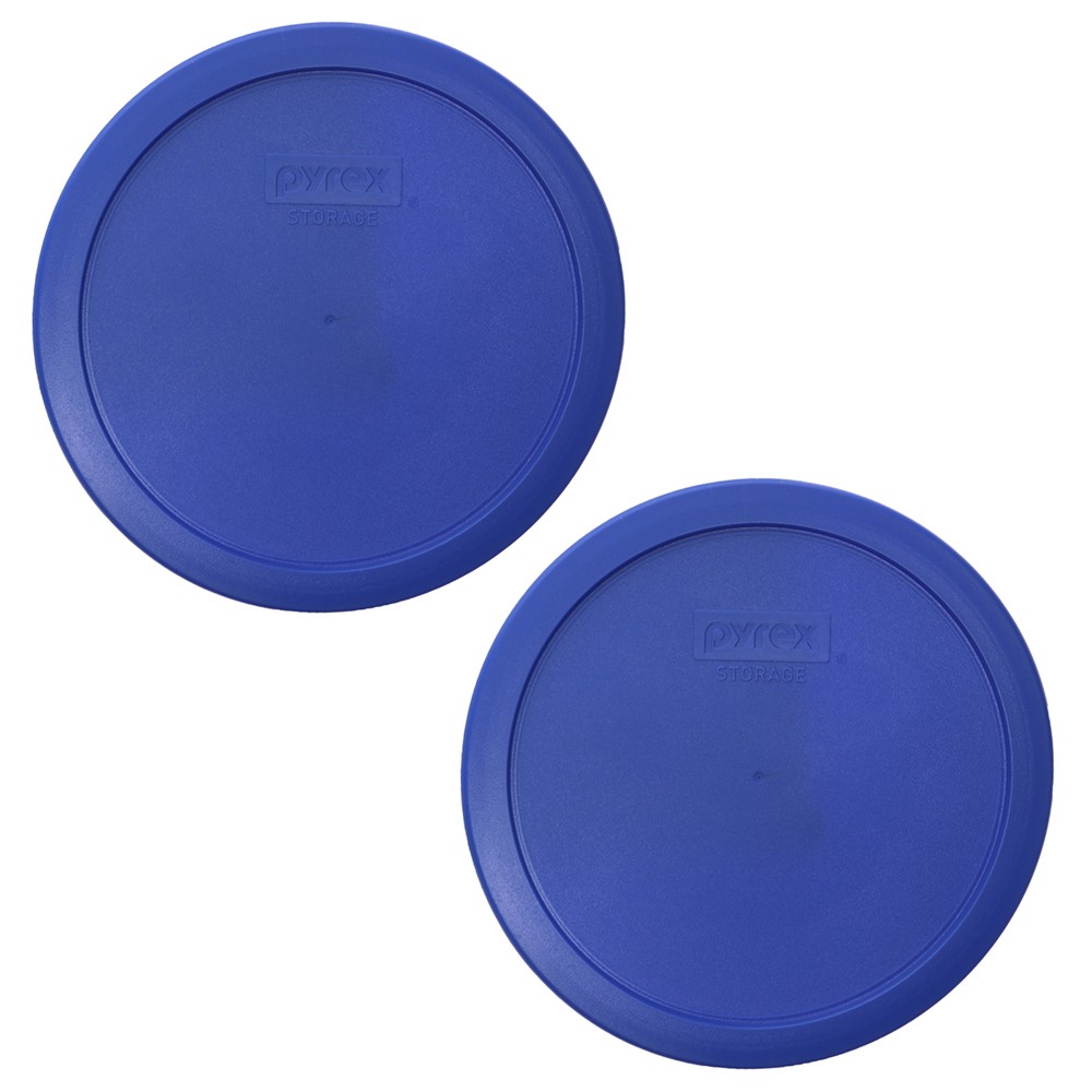 Pyrex 7402-PC Amparo Blue Round Plastic Food Storage Replacement Lid (2-Pack)