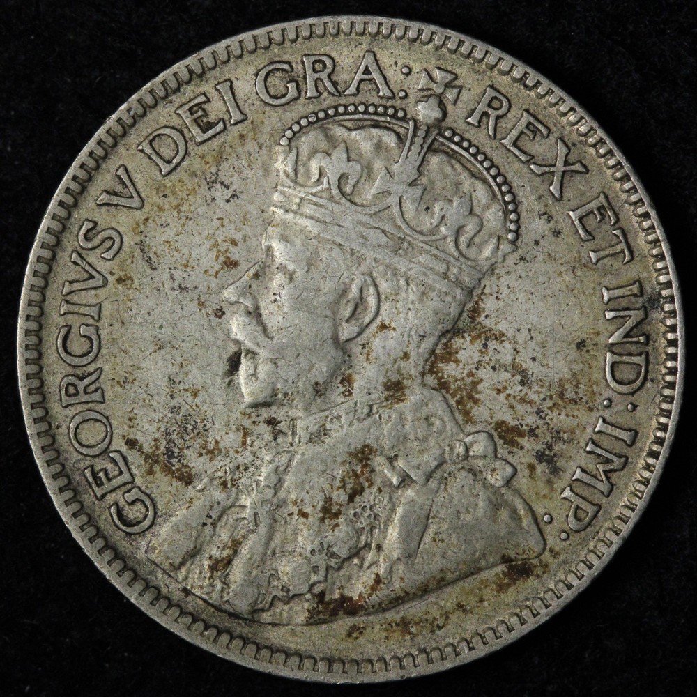 1933 Canada SILVER Twenty Five Cents XF E360 OARCN