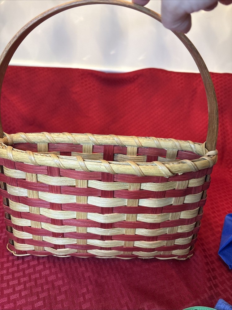 Handmade Woven Split Oak “Flag” Basket Signed And Numbered