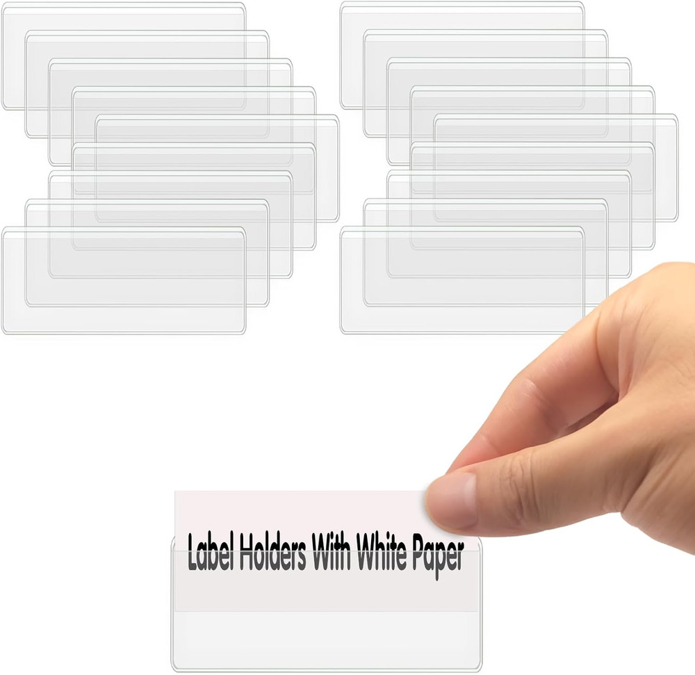Self Adhesive Label Holders, ELEMGULY 104 Pack Adhesive Shelf Tag Shelf Label