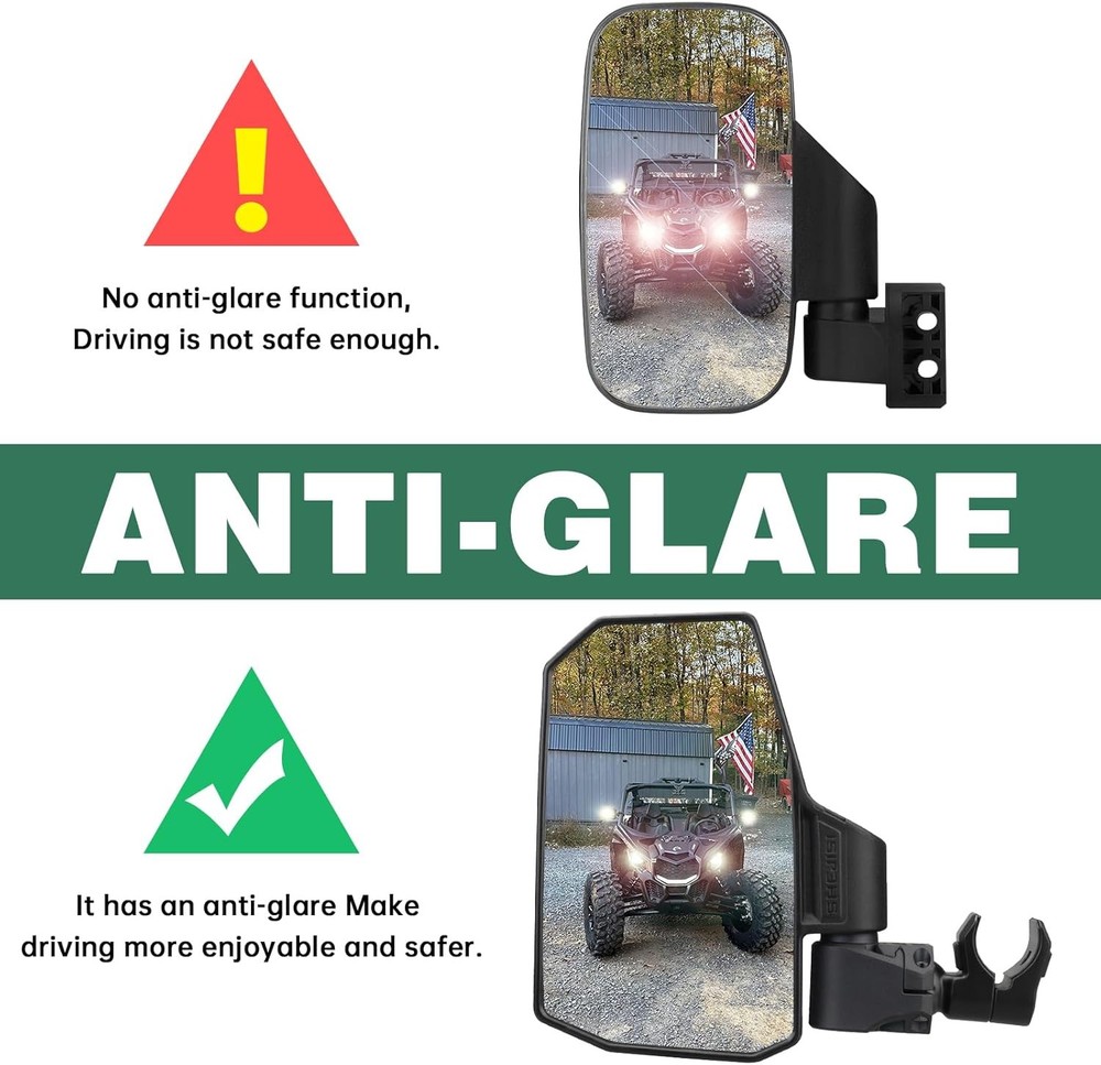 UTV Side Mirrors – Fits almost all UTVs (except full doors)，Compatible with