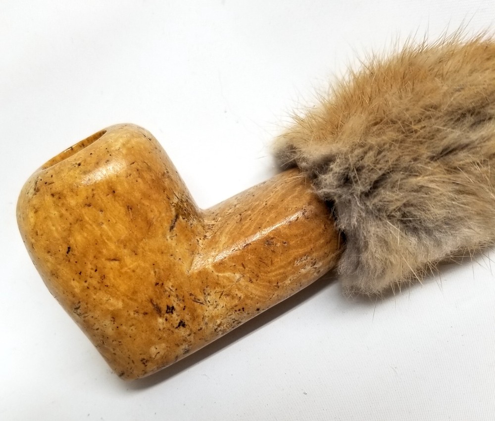14-3/4" Marbled SoapStone Peace Pipe Apache Made Chanupa Pipe