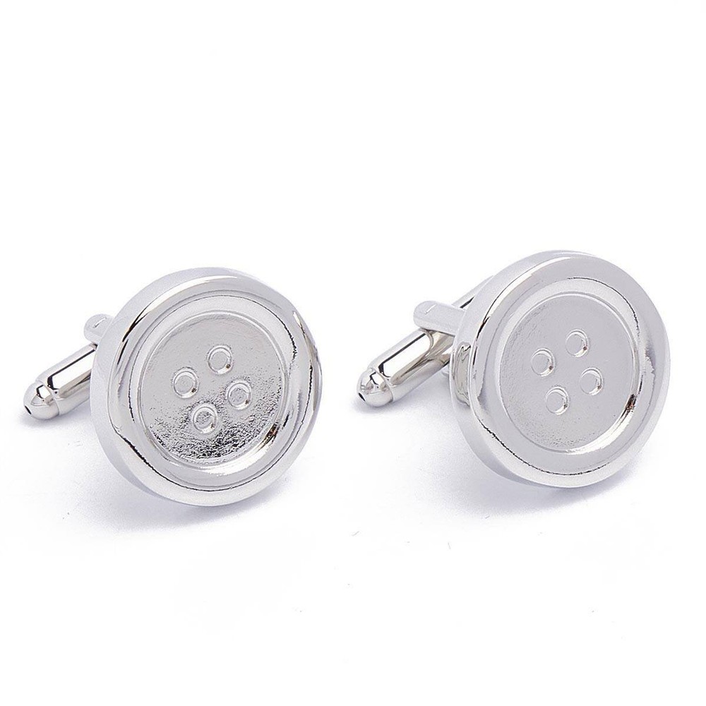 Cufflinks - Button Silver Button