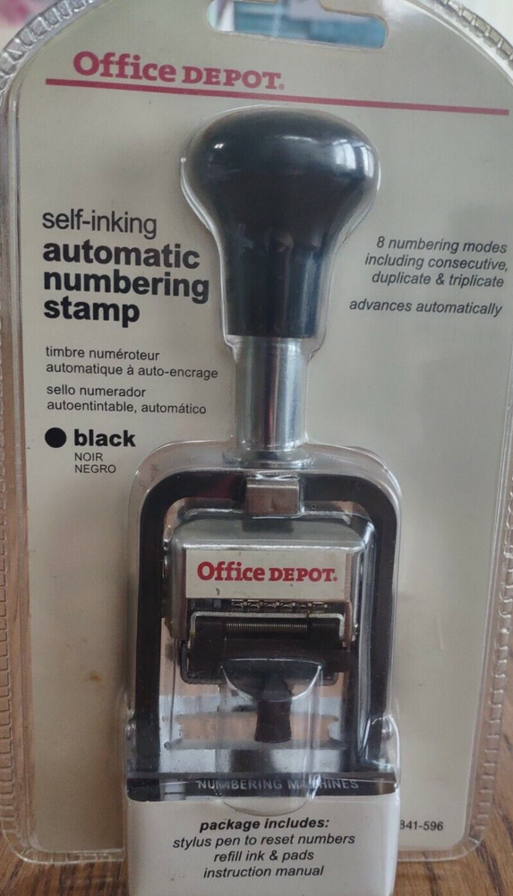 Self-inking Automatic Numbering Stamp Black-Brand New-SHIPS N 24 HOURS