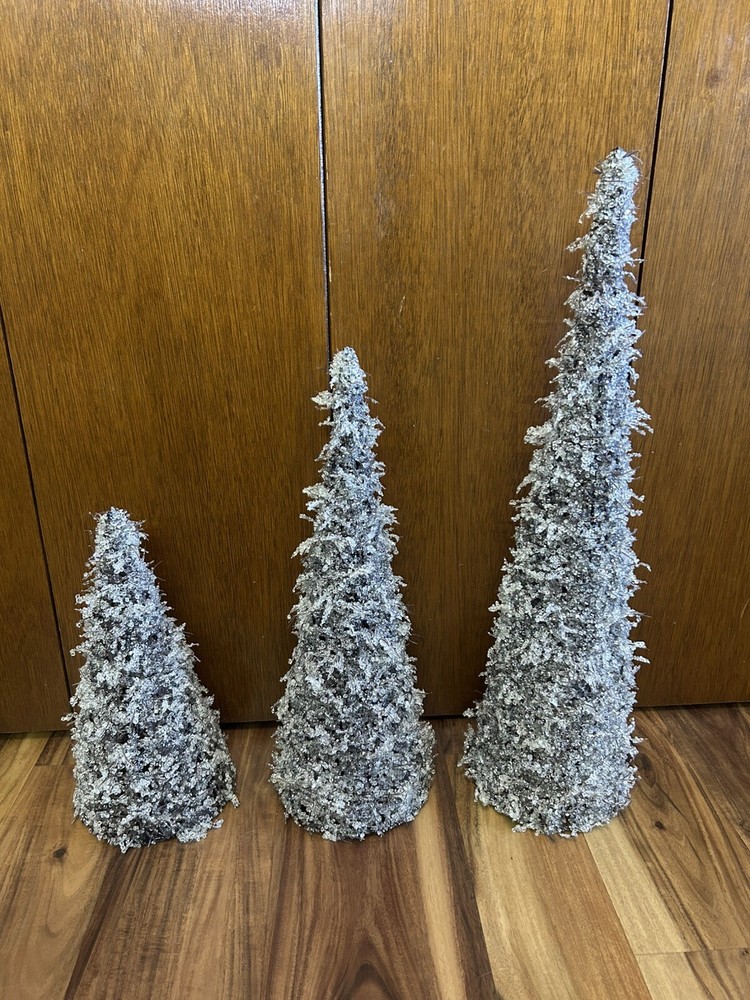 Three Ice Trees•Cone Christmas Trees Graduating Sizes•12•18 & 24 Inches
