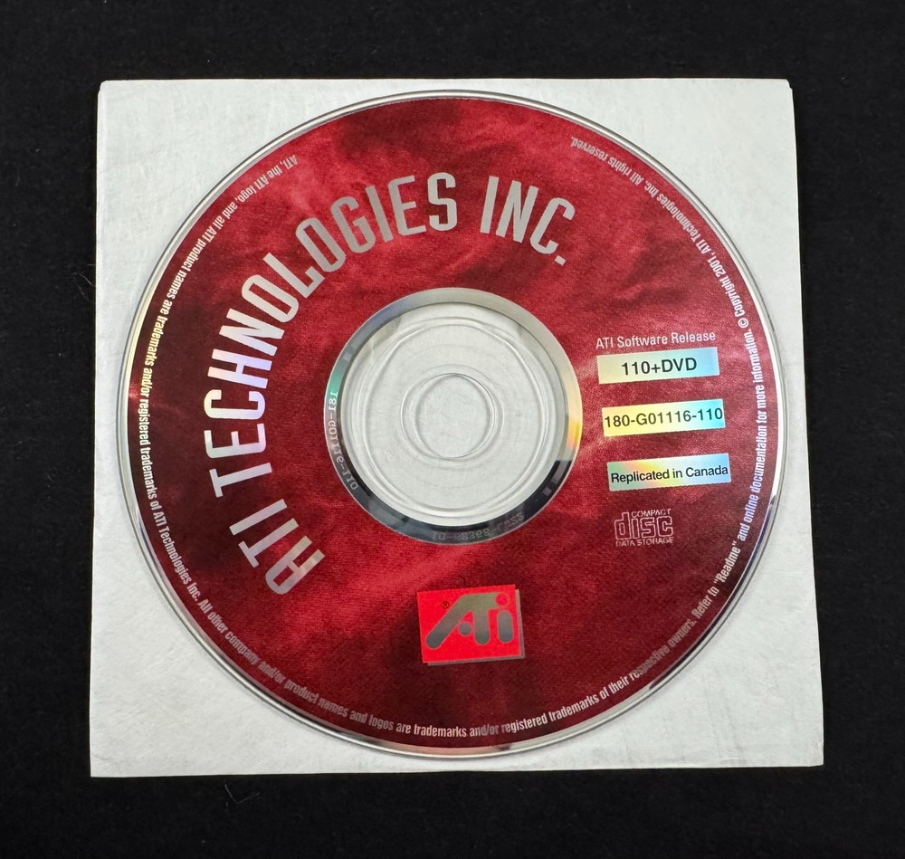 ATI Technologies Software Release 110 + DVD 180-G01116-110