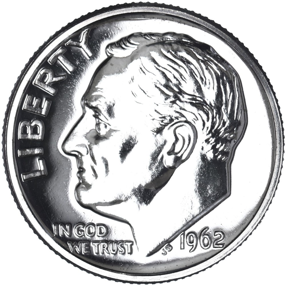 1962 (P) Roosevelt Dime Gem Proof 90% Silver