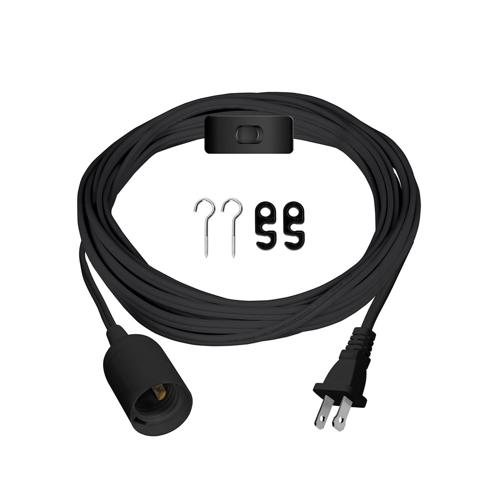 20ft Extension Hanging Lantern Pendant Light Cord Cable with E26 Socket, On/O...