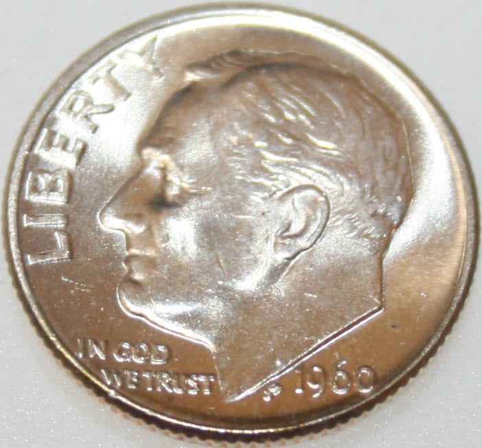 1960-D Roosevelt Dime Uncirculated BU 90% Silver