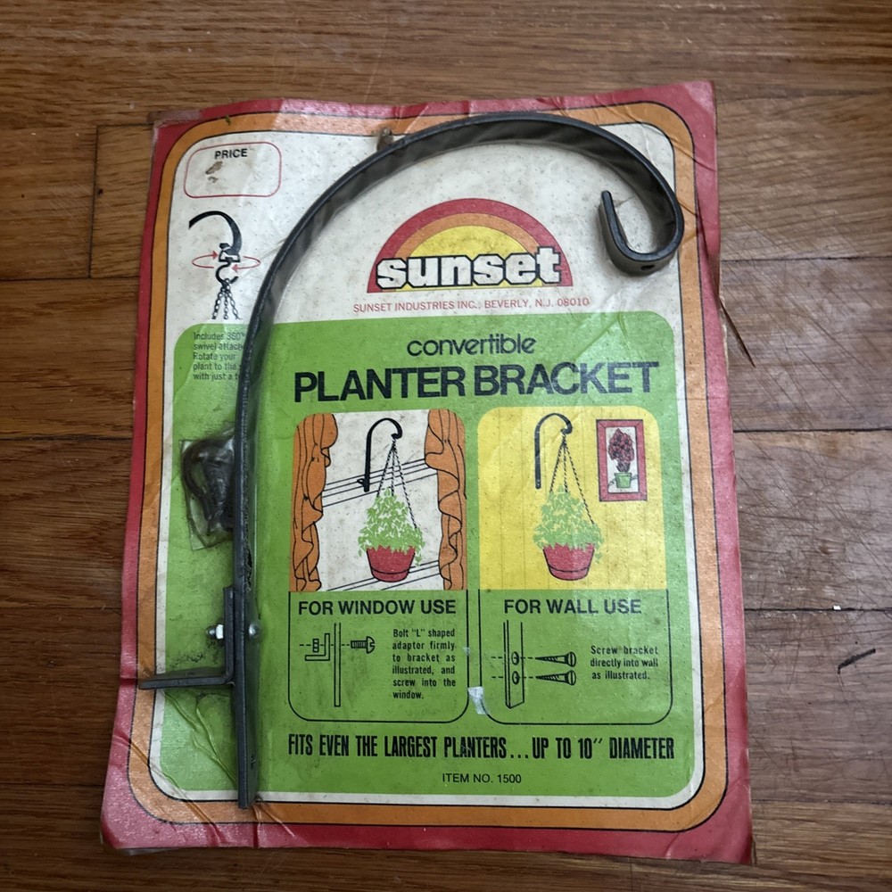 Sunset Convertible Planter Bracket Holder Window Or Wall Hanger NOS