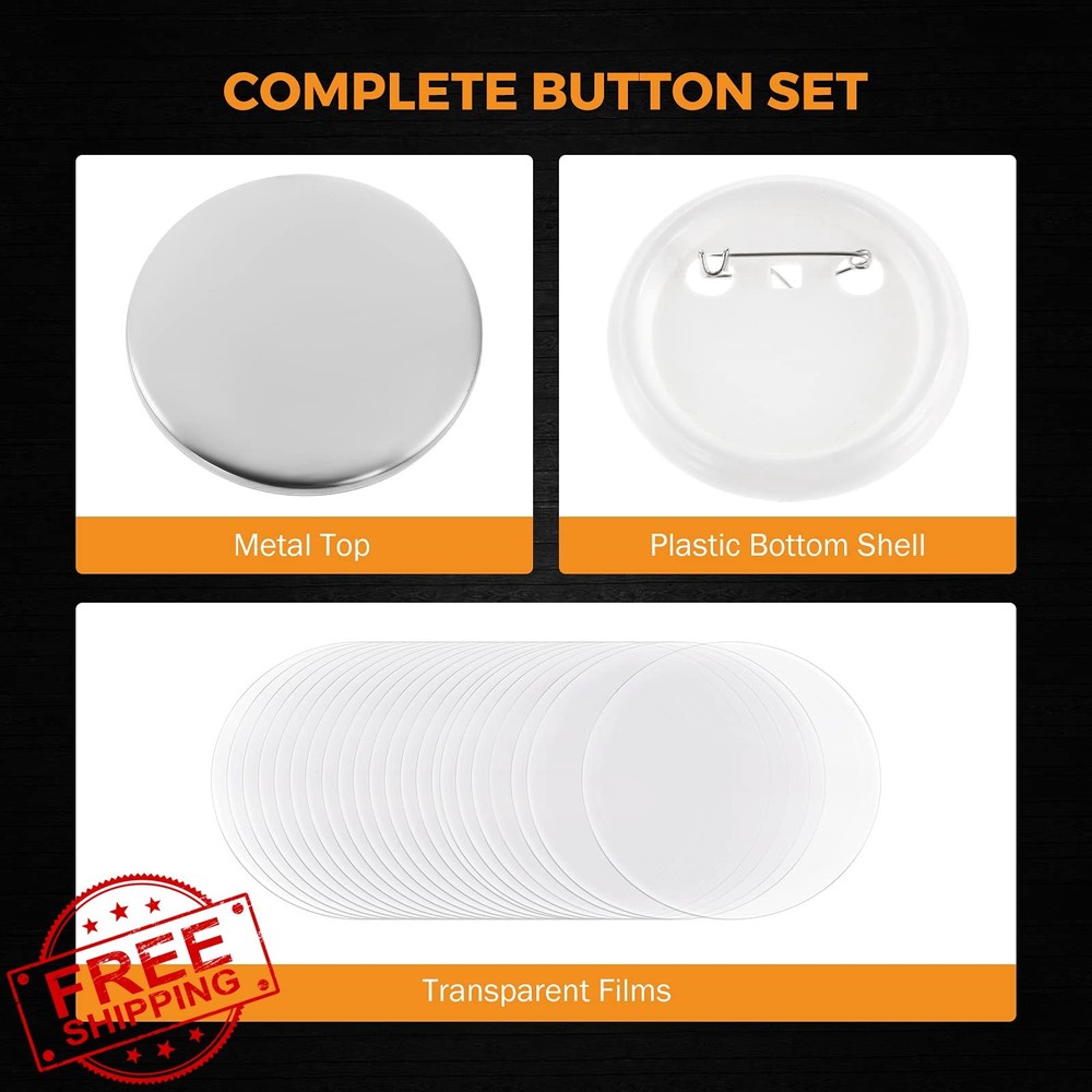 BEAMNOVA 500 Button Parts 75mm for Button Maker DIY Pins