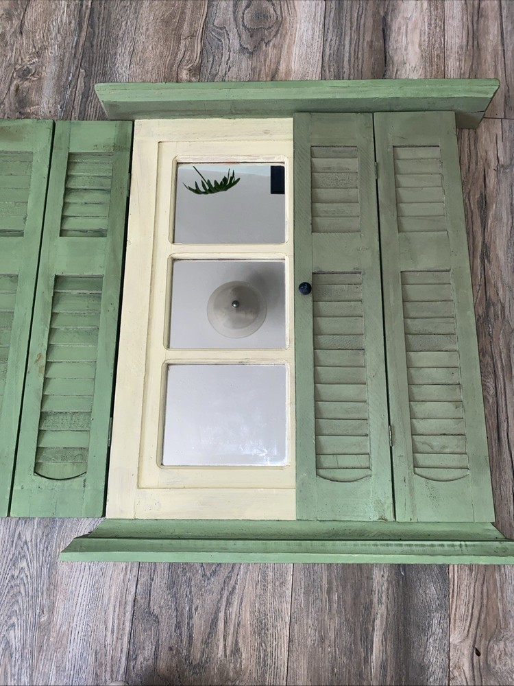 Home Interiors  Rustic Mirror Shutters Home Decor 25” x 22”