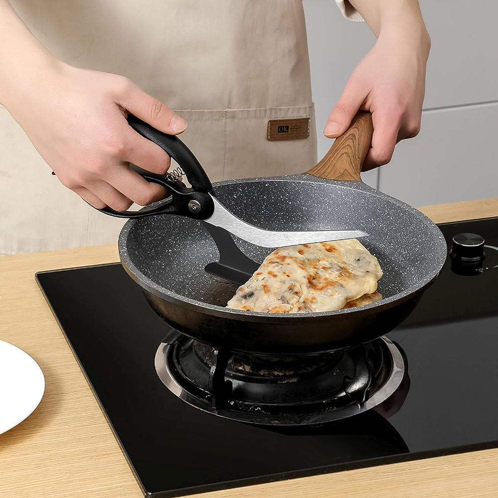 Stainless Steel Pizza Scissors and Slicer with Server