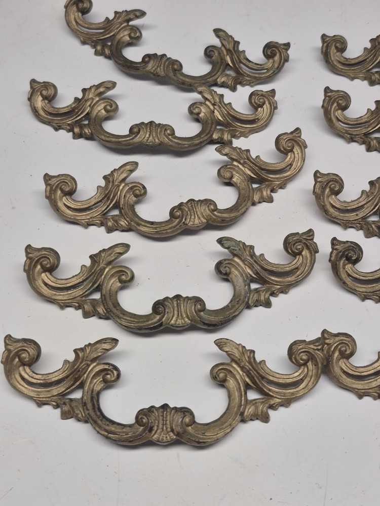 Vintage Brass Art Deco Style Drawer Pulls Handles Lot