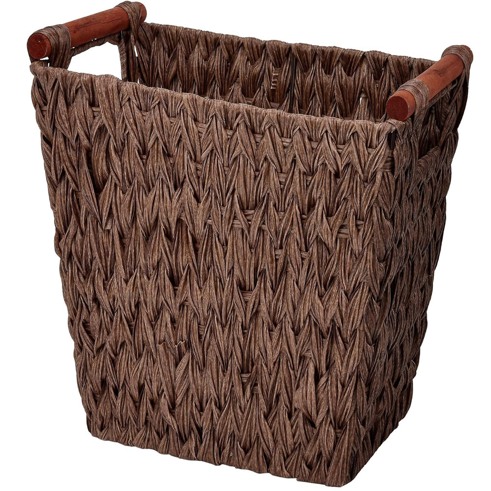 Bundle of 1-Pack Wicker Wastebasket & 3-Pack Wicker Storage Baskets
