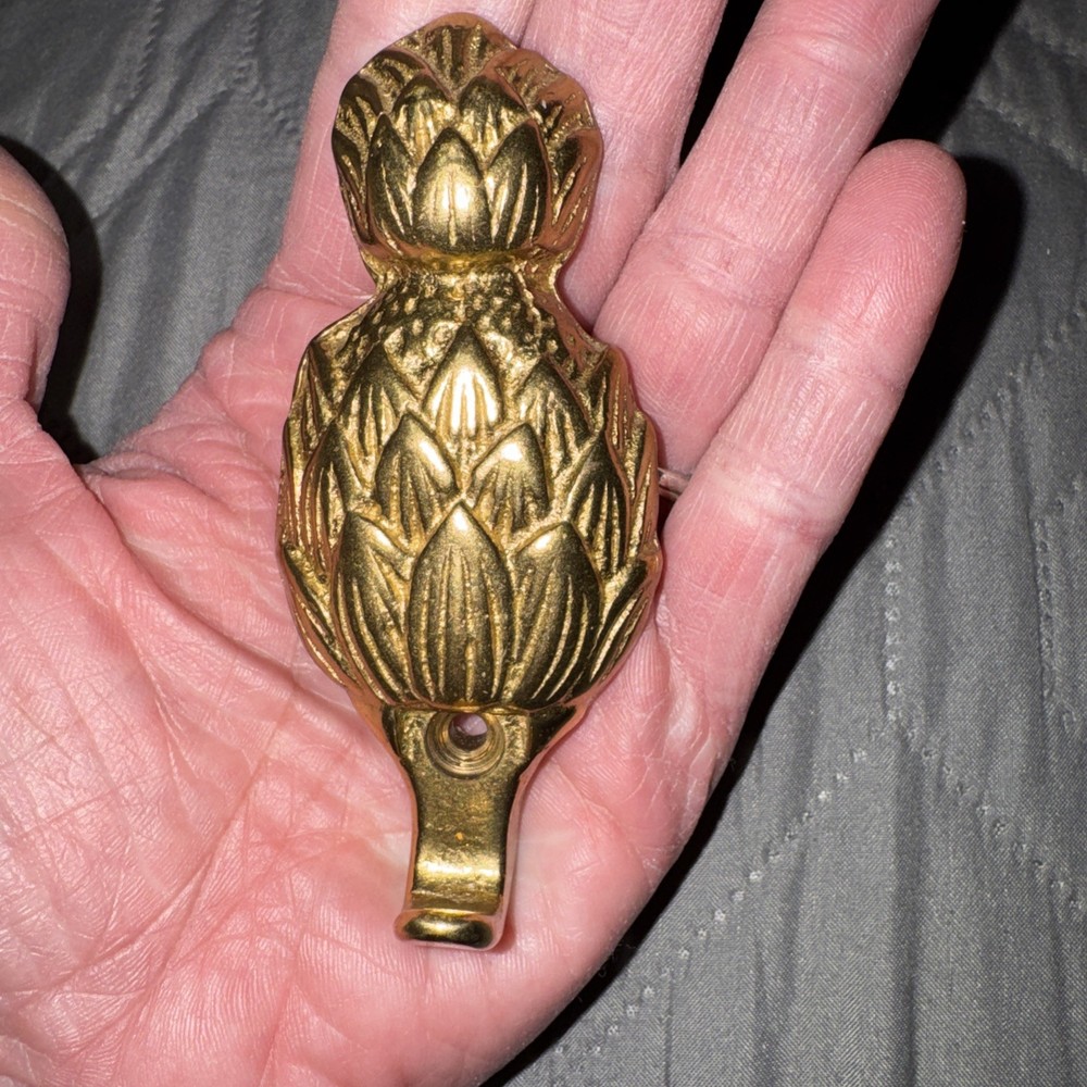Vtg.  Brass Pineapple Wall Hook