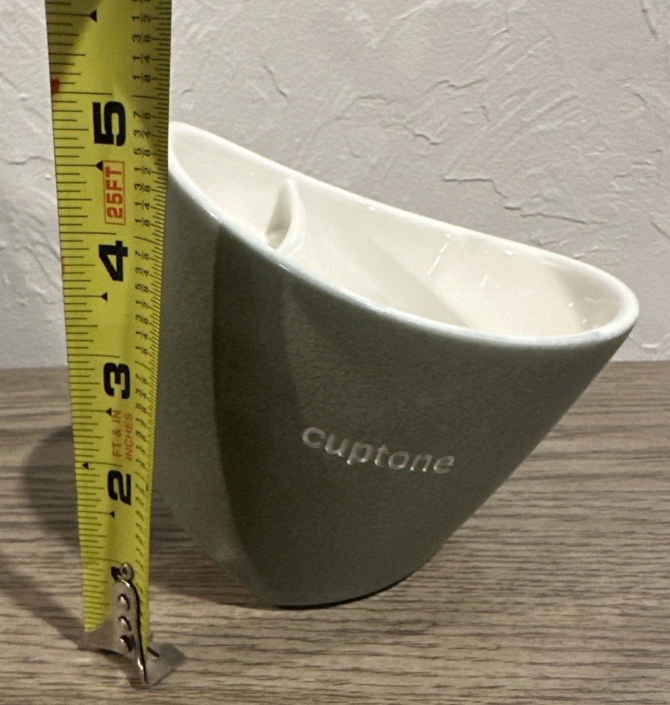 Ceramic Unique Modern Tilting Tea Cup Green Cuptone 16 oz