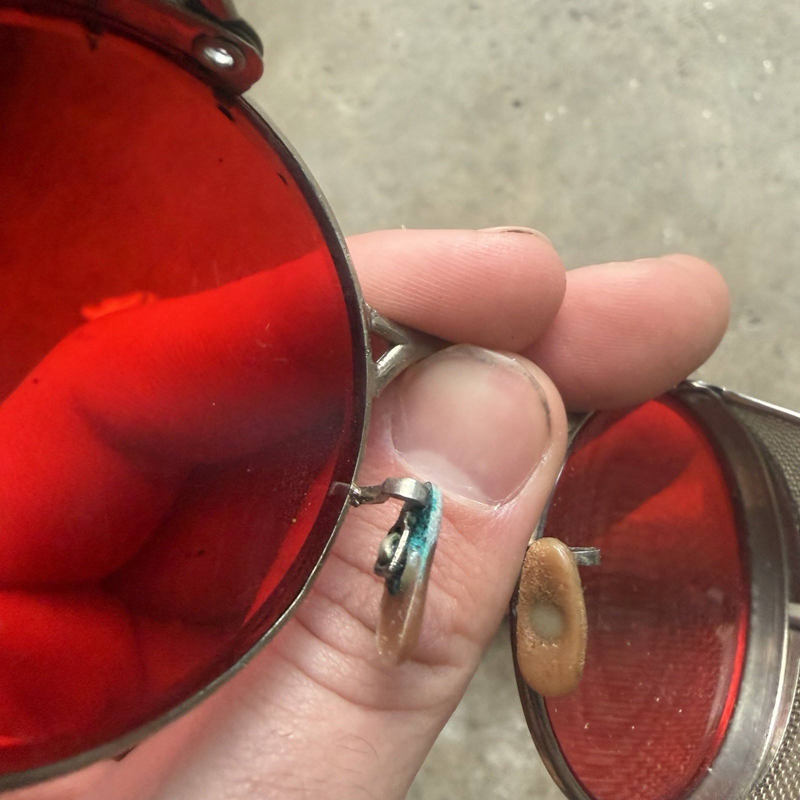 Red Welsh WW2 Goggles With Screens NOS deadstock Steampunk Vintage 1940s