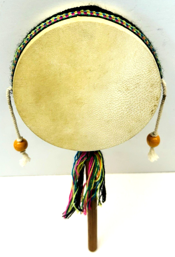 Vintage Hand Made drum (Spin Drum) Indigenous Made in Peru