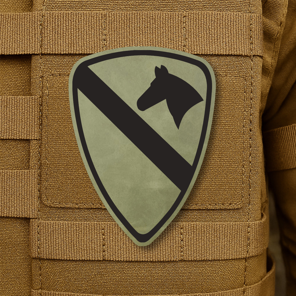 1st Cavalry Division Engraved Tactical Morale Patch, 2.2" x 3" Hook & Loop