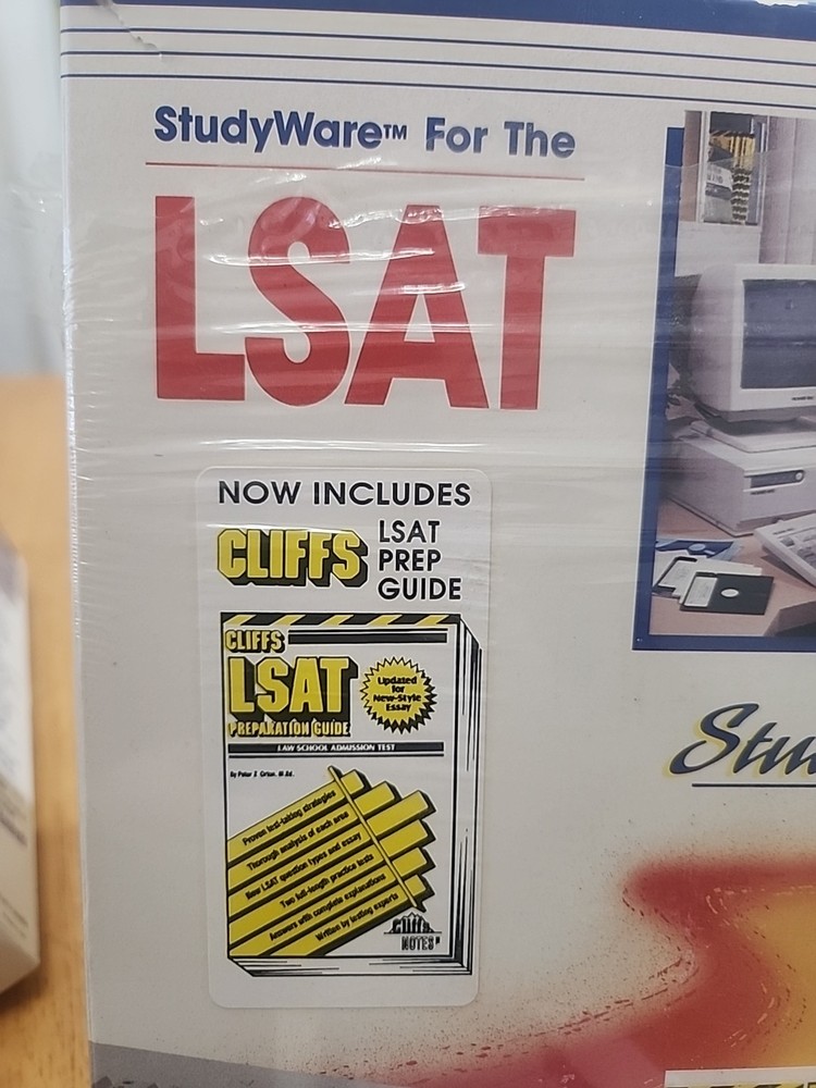 Vintage Cliff Notes LSAT Prep Guide Study Ware Computer Software For IBM PC, XT