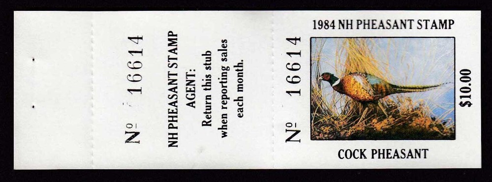 1984 NEW HAMPSHIRE - State Pheasant Stamp - Mint Never Hinged  NH *HUNTER TYPE*