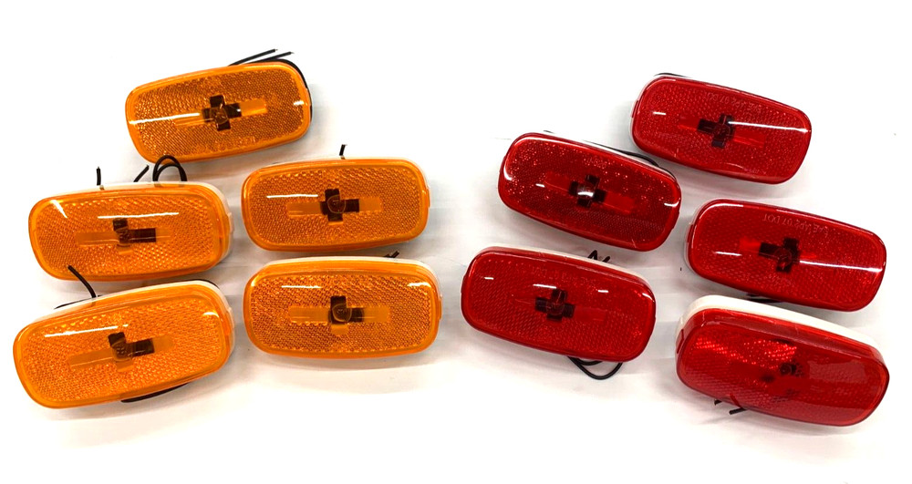 10 Pack Amber And Red Marker/ Clearance Light RV Motorhome Trailer Truck (5 ea)