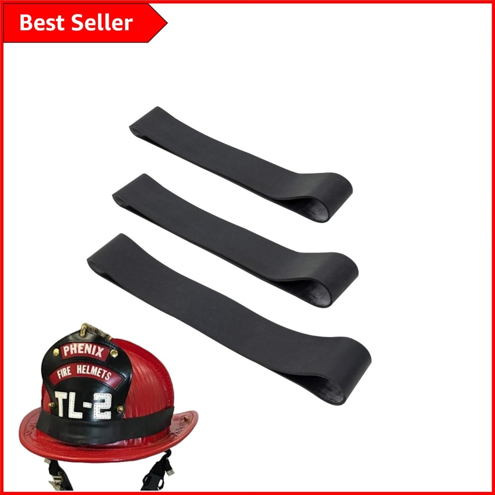 3-Pack Elastic Rubber Helmet Bands for Optimal Security & Organization - Black