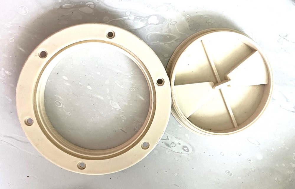 Pyhi 4" Screw in Plastic Deck Plate Ivory Color