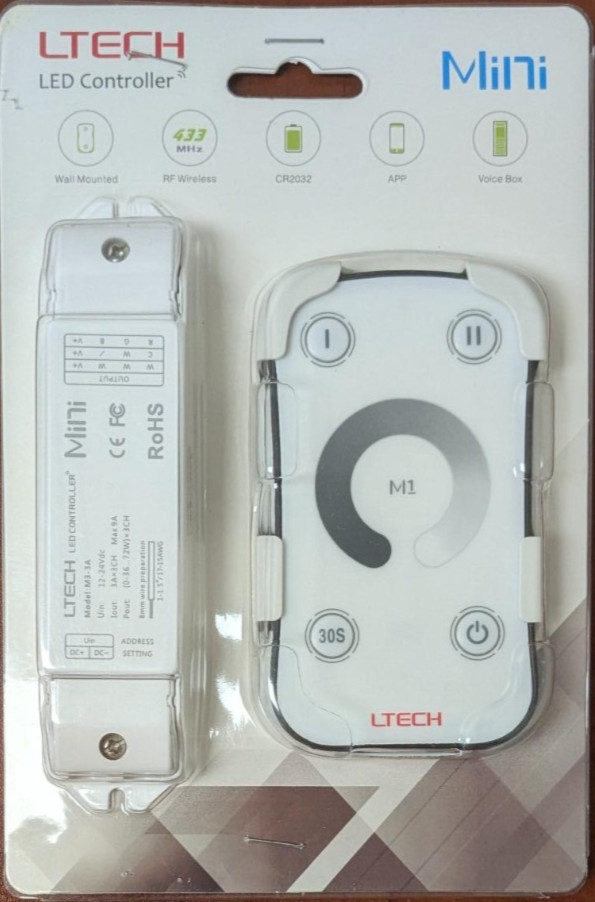LTECH M3-3A  & M1 | Mini LED Dimmer Controller with Receiver | RF Signal