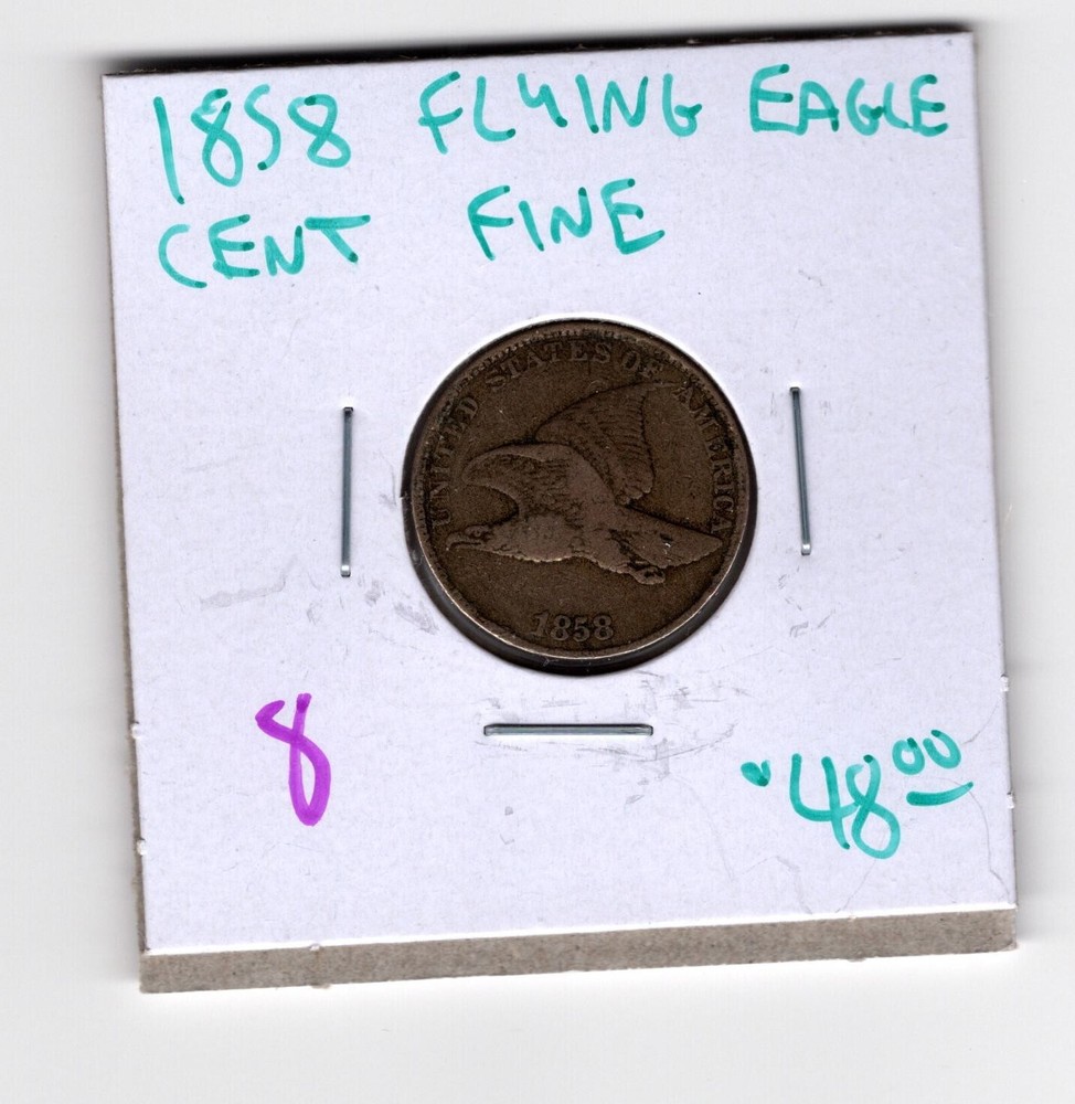 1858- Flying Eagle Cent- F