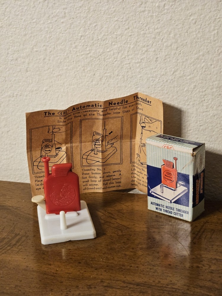 Automatic Needle Threader W/Thread Cutter CPC Vintage Original Box W/Instruction