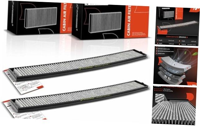2-PC Cabin Air Filter with Activated Carbon Compatible with BMW -