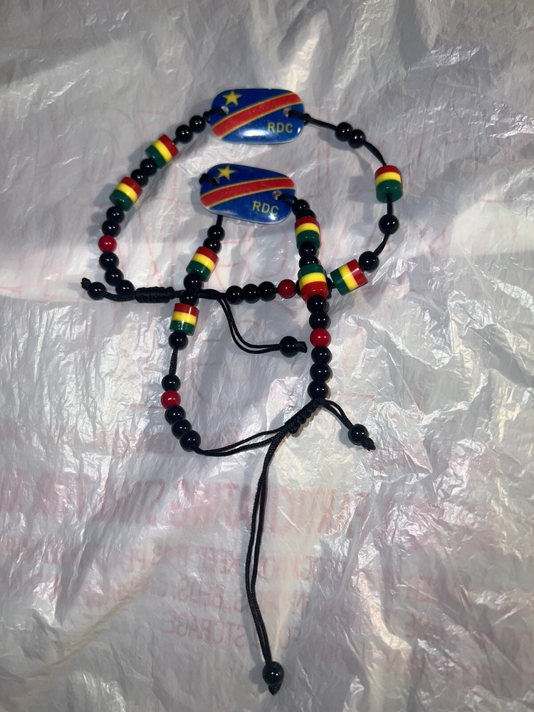 1 PC Congo Bracelet/w Rasta Beads