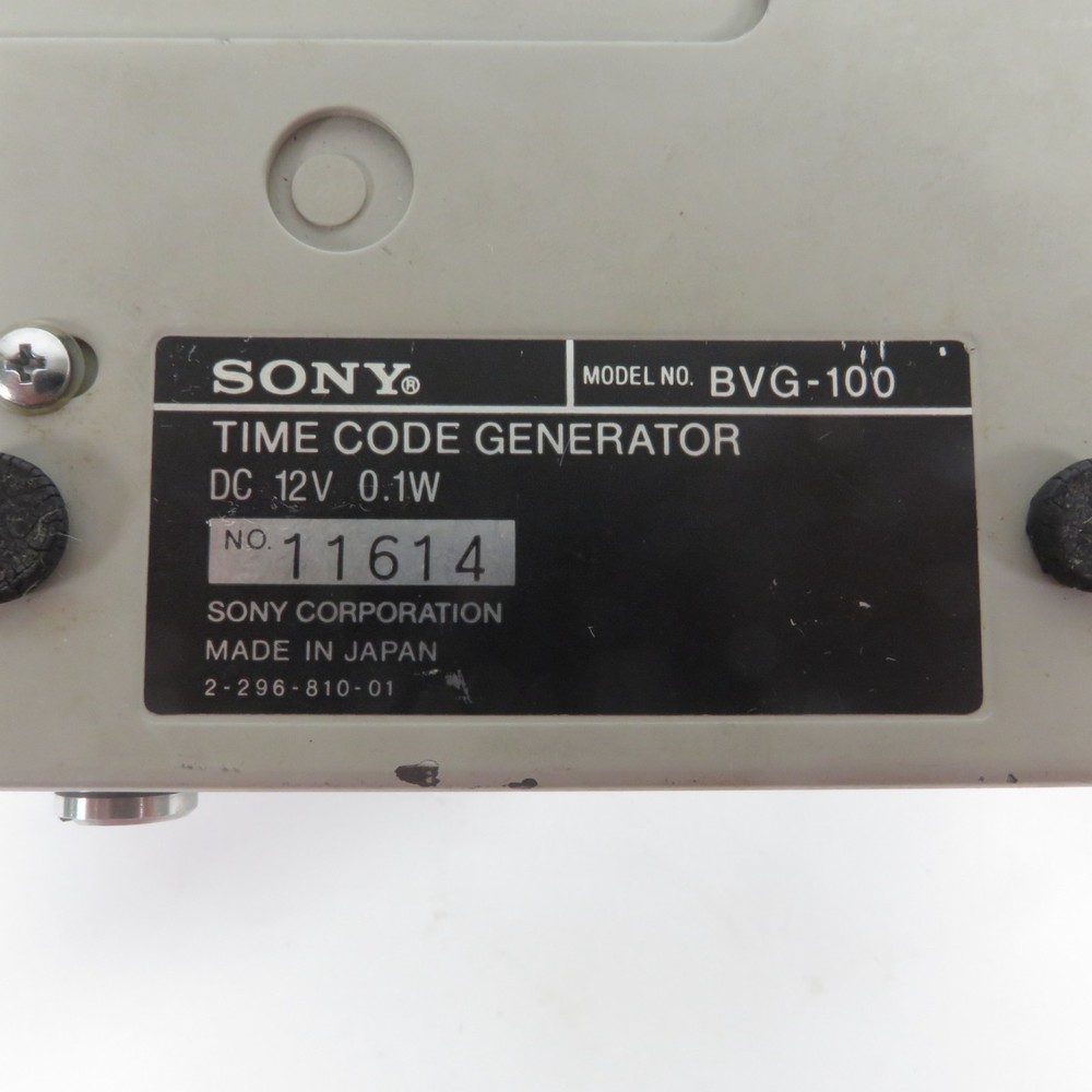 Sony BVG-100 Portable Time Code Generator SMPTE EBU Professional Broadcast