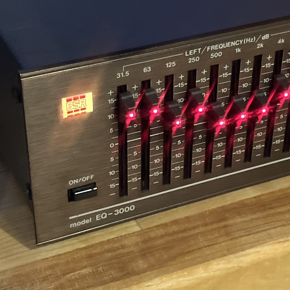 BSR EQ 3000 Stereo Frequency Equalizer Spectrum Analyzer Great Condition Tested