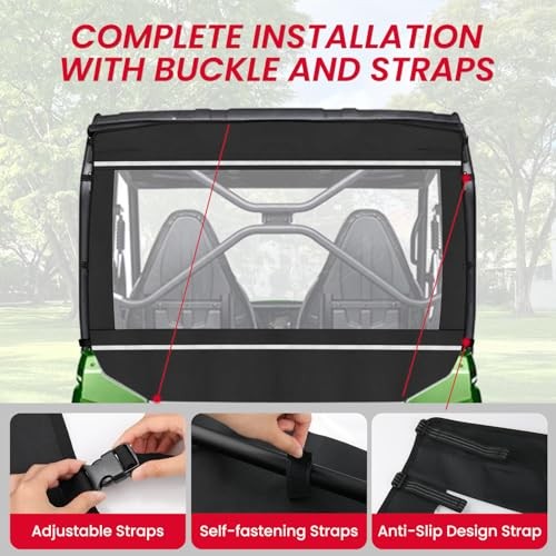 Soft UTV Rear Windshield Compatible with Teryx 4 800 2013-2025, Clear UTV Back