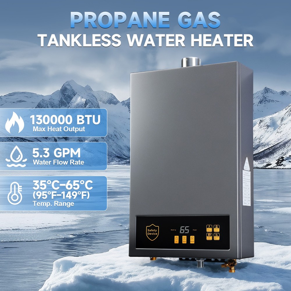 Instant Hot Water Heater 80,000 BTU 3.6 GPM Wall Mount Stainless Steel