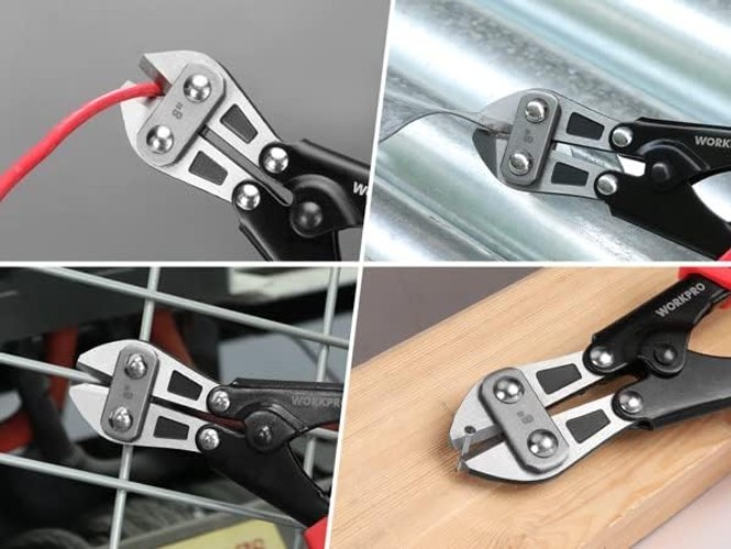 Compact 8-Inch Heavy Duty Bolt Cutter with Rubber Handle for Precision Tasks