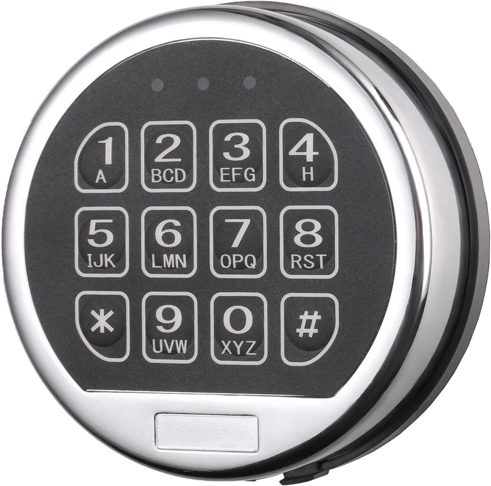 Gun Safe Lock Replacement Chrome Keypad Safe Electronic Lock Solenoid 2 Key