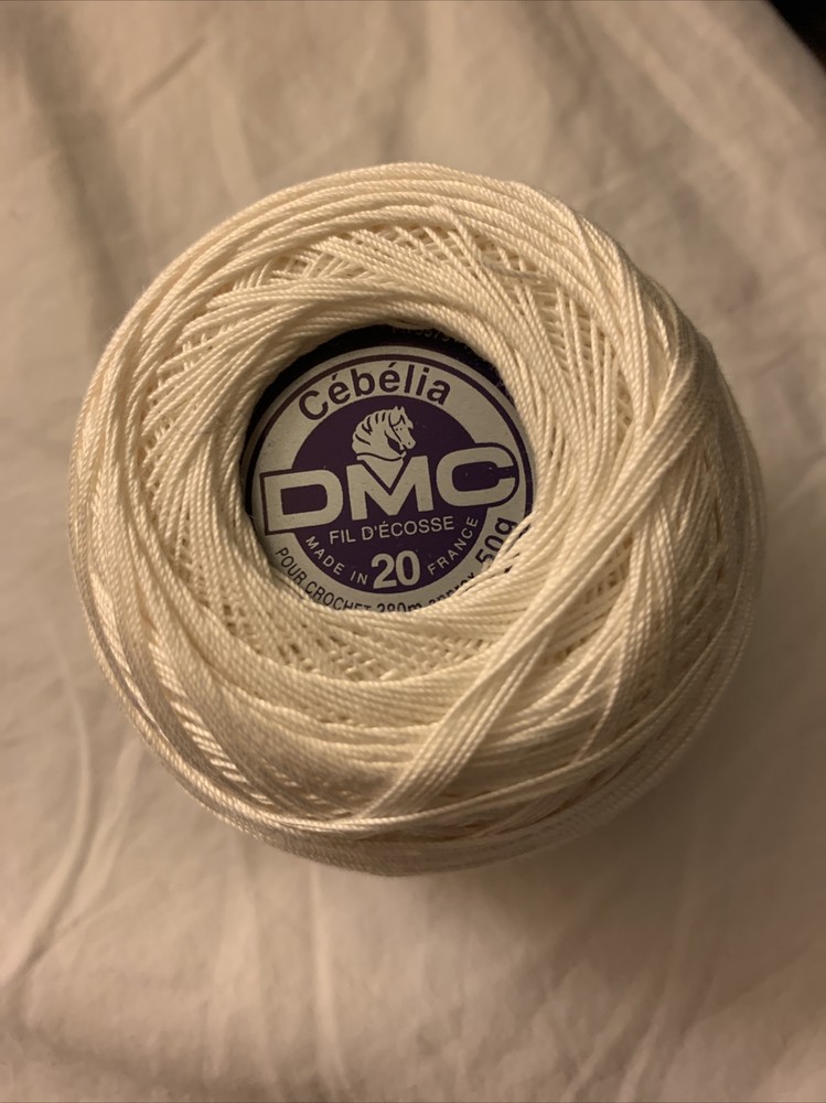 DMC Cebelia No 20 Thread, 1 Ball.   Blanc Color