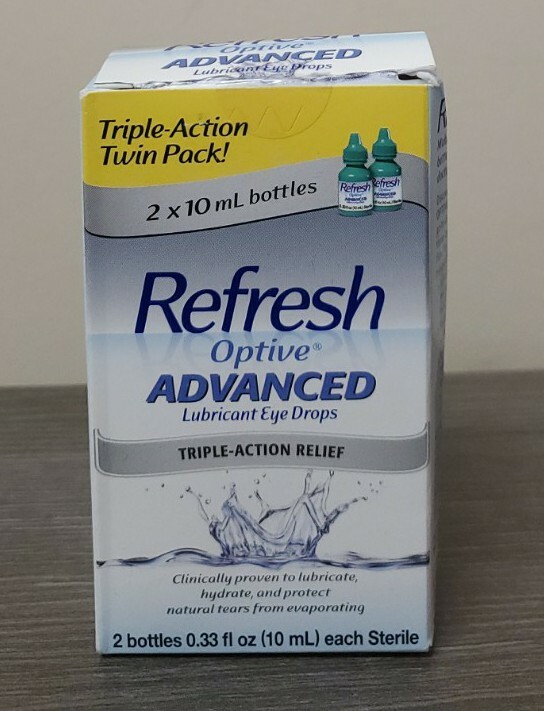 Refresh Optive Advanced Lubricant Eye Drops Relief 2x.33 FL Oz Exp 2/24