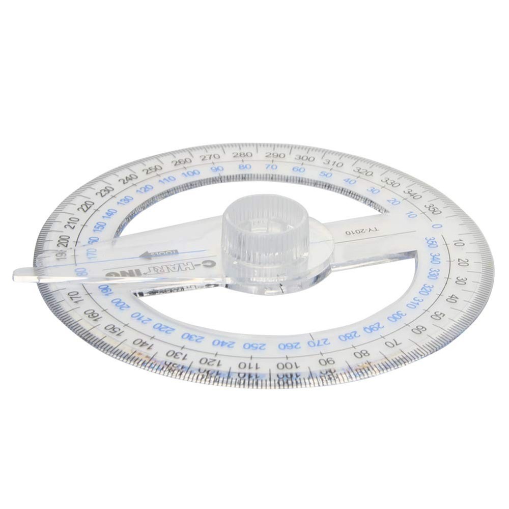 2 PCS 360 Degree Swing Arm Protractor Plastic Circle Ruler Measuring Tool