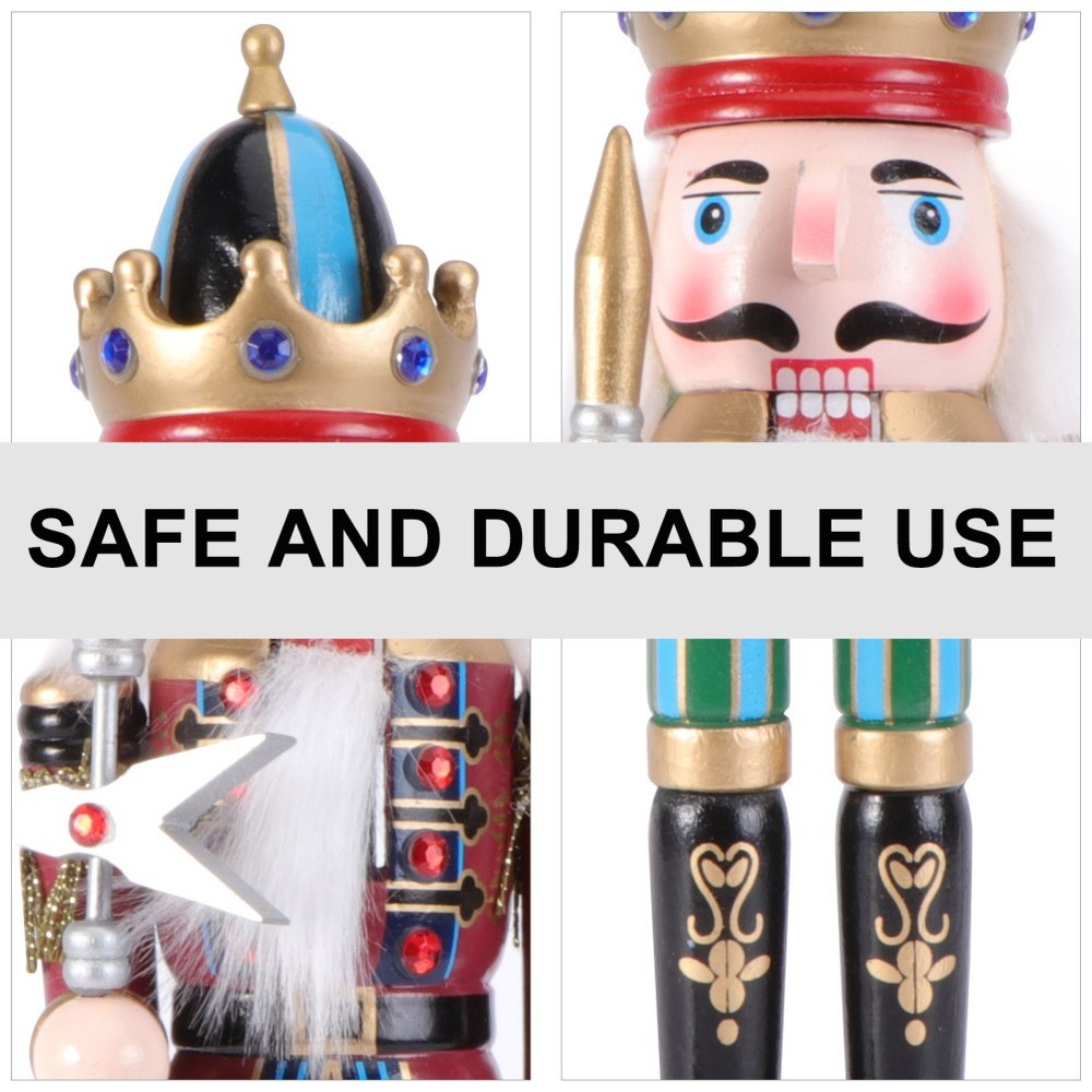 Nutcracker Puppet Ornament Wooden Walnut Shape Desktop Decor