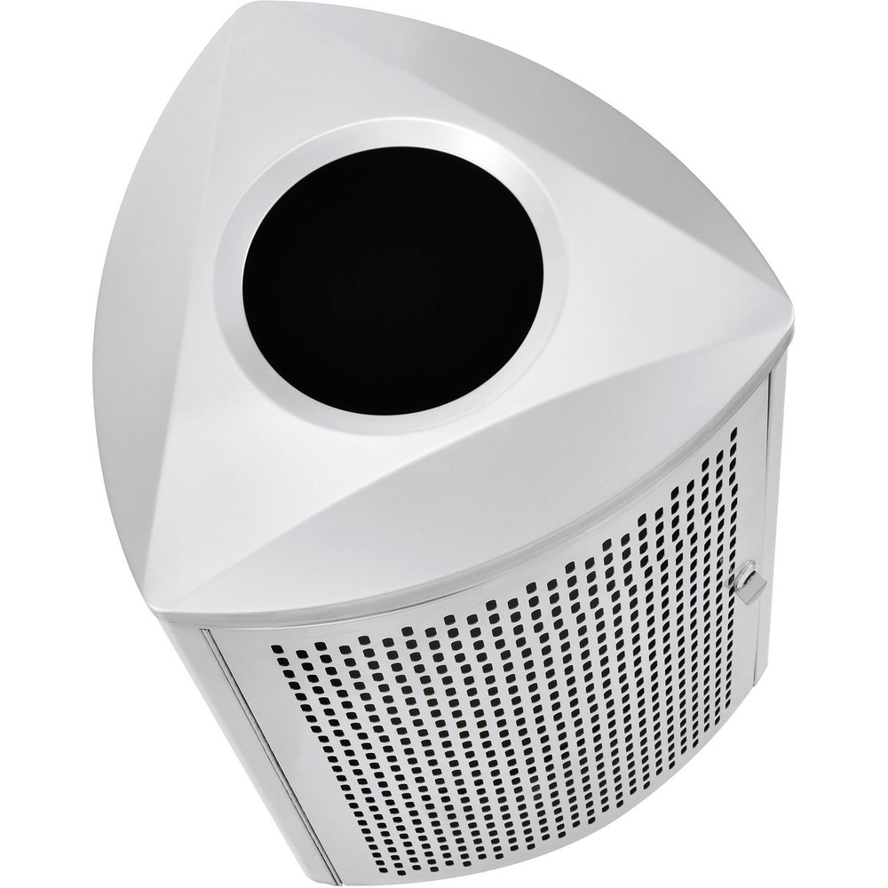 Triangular Trash Can 18-1/2 Gallon Brushed Stainless Steel