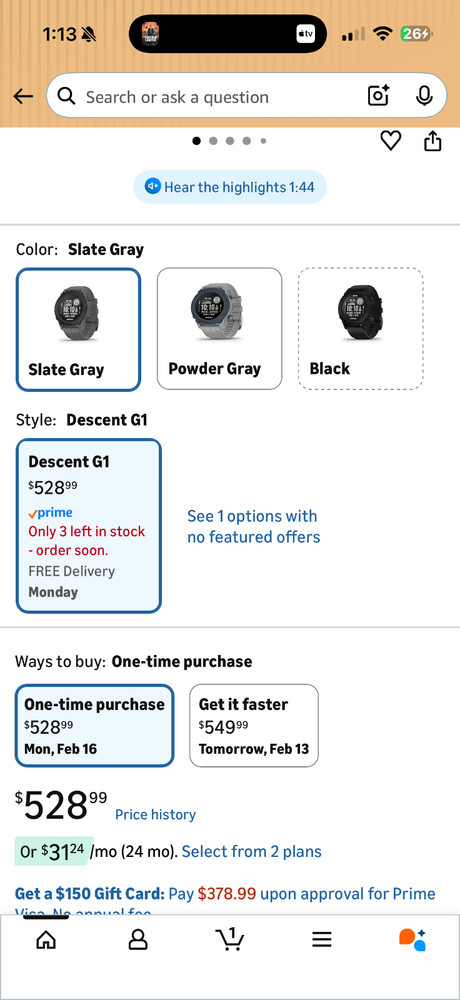 Garmin Descent™ G1, Rugged Dive Computer, Multiple Dive Modes, Activity Tracking