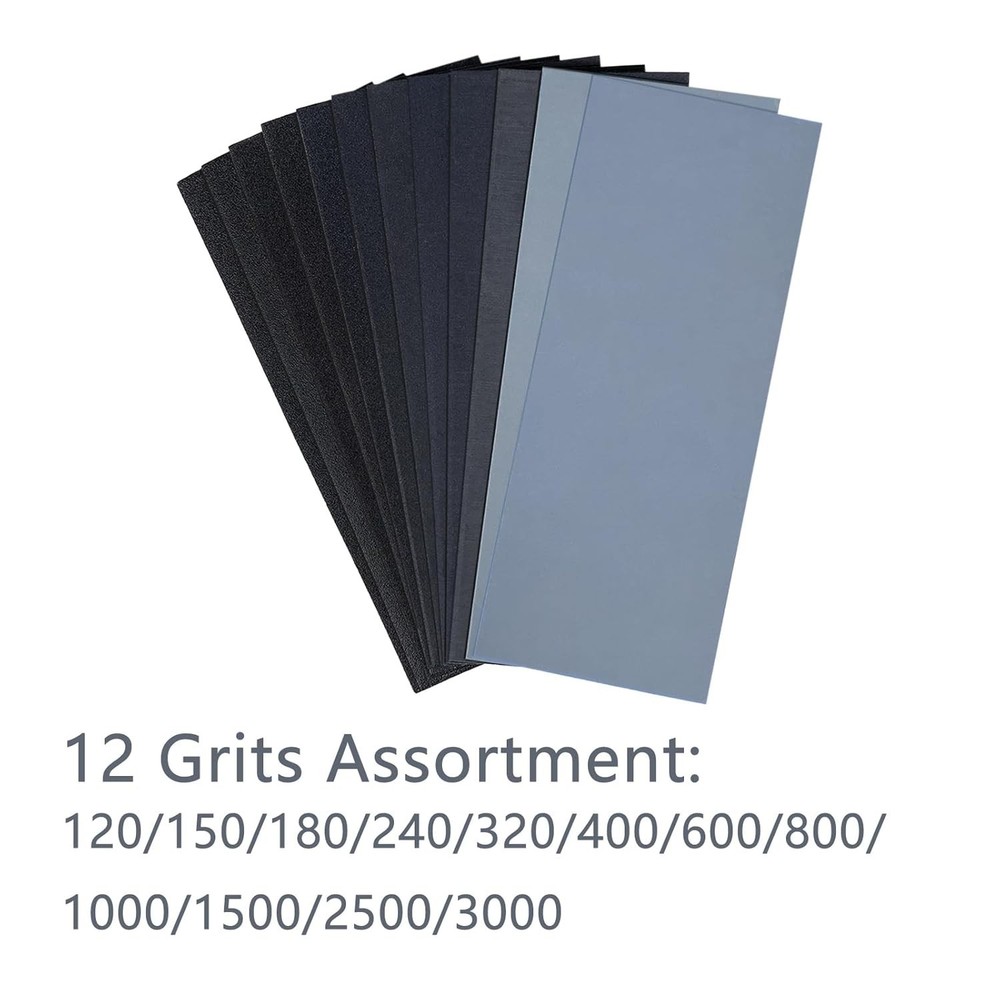 Complete 12PCS Sandpaper Assortment - Ultimate Grit Range for All Projects